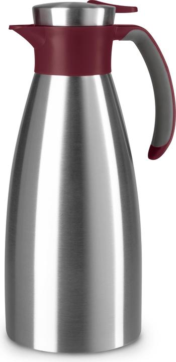 Productafbeelding Emsa Vacuümkan SOFT GRIP, 1,5 liter, roestvrij staal / wijnrood Met één hand te bedienen met snelsluiting (1.50 l)