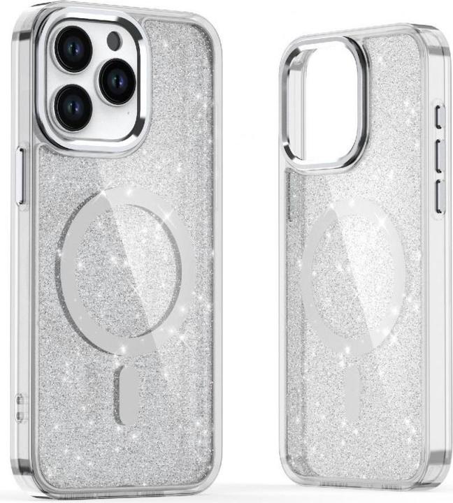 Produktbild Hurtel Glitter Case MagSafe for iPhone 16 - white with glitter (Apple iPhone 16)