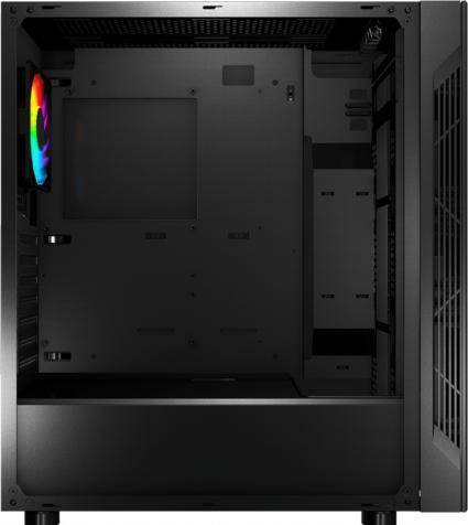 Actual product image MSI MAG VAMPIRIC 010X Mid Tower Gaming Computer Case "Black, 1x 120mm ARGB Fan, Mystic Light Sync (ATX, Mini-ITX, mATX)
