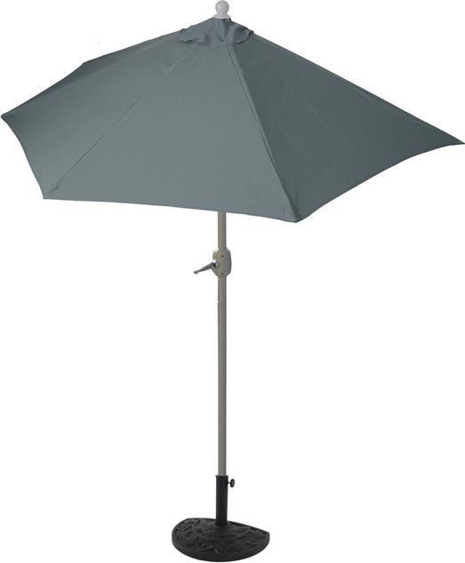 Immagine prodotto Mendler Ombrellone mezzotondo, ombrellone da balcone, poliestere UV 50+/alluminio 3kg, 300cm antracite con (2.85 m)