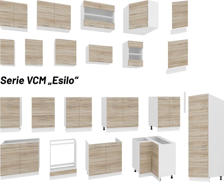 Produktbild VCM Küchenschrank Breite 60 cm Schublade Unterschrank Küche Küchenmöbel Esilo (60 x 46 x 82 cm)