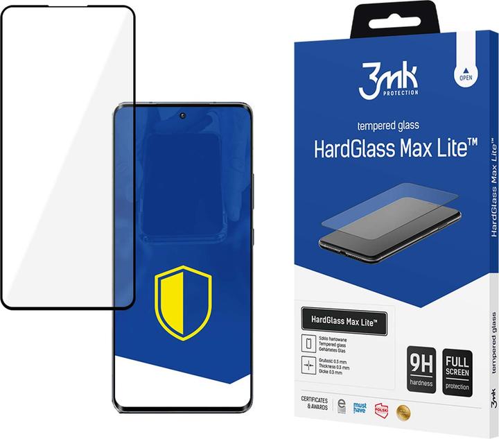 Immagine prodotto 3MK HardGlass Max Lite Motorola Edge 50 Pro czarny/nero, Vetro a schermo intero Lite (1 Pezzo/i, Motorola Edge 50 Pro)