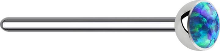Star Piercing Nasenstecker biegen silber Opal blau (ohne Messing, Titan G23)