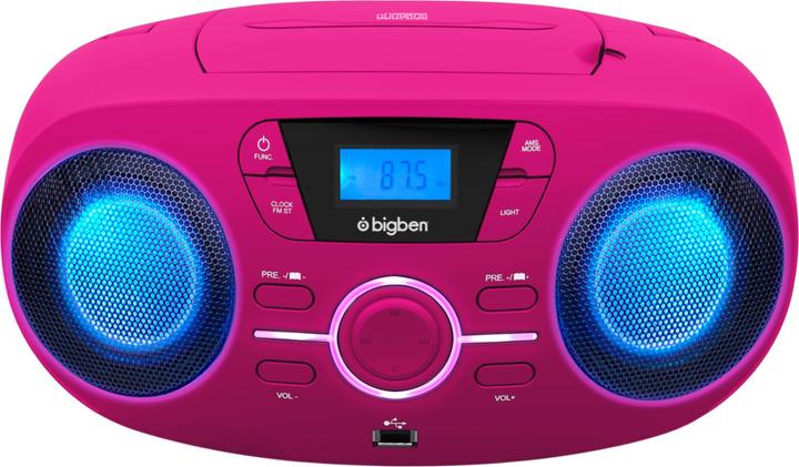 Bigben Tragbares CD/ Radio CD61 USB- pink (FM, PLL)