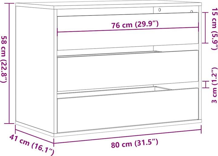 Image du produit VidaXL Commode (80 x 41 x 58 cm)