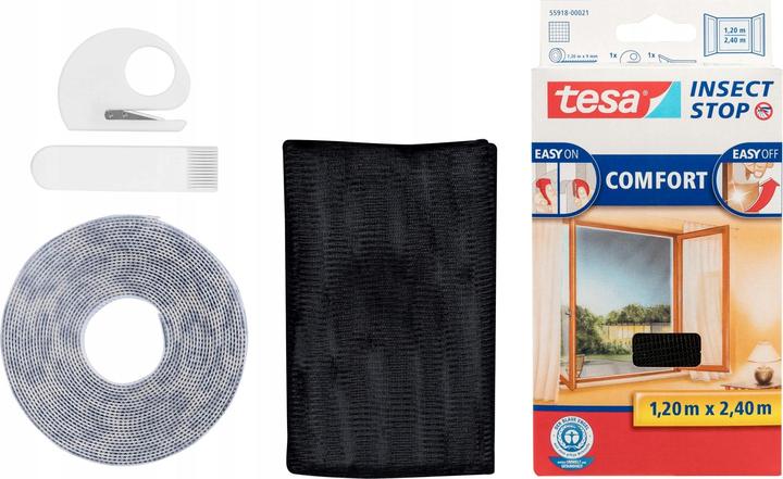 Immagine prodotto tesa Zanzariera COMFORT per finestre, con nastro velcro, autoadesiva, senza forare (120 x 240 cm)