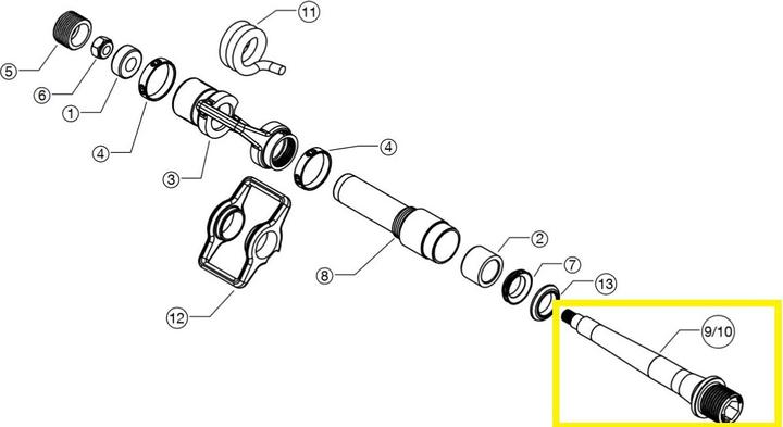 Crankbrothers pedal spindle left titanium
