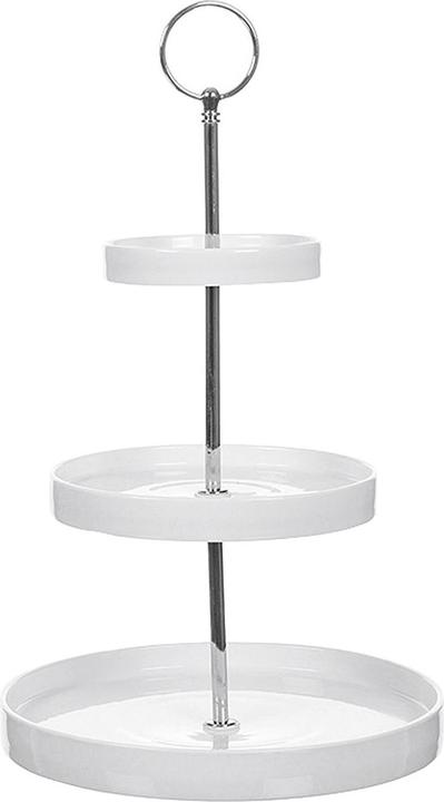 Sandra Rich Étagère en porcelaine rd 3 niveaux H35cm