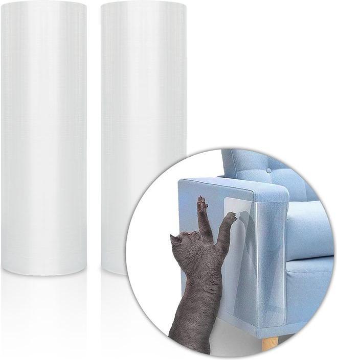 Productafbeelding Hermex Krasbescherming Kras-stop anti-krasfolie Kattenmeubelbeschermer Muurbescherming (Kat)