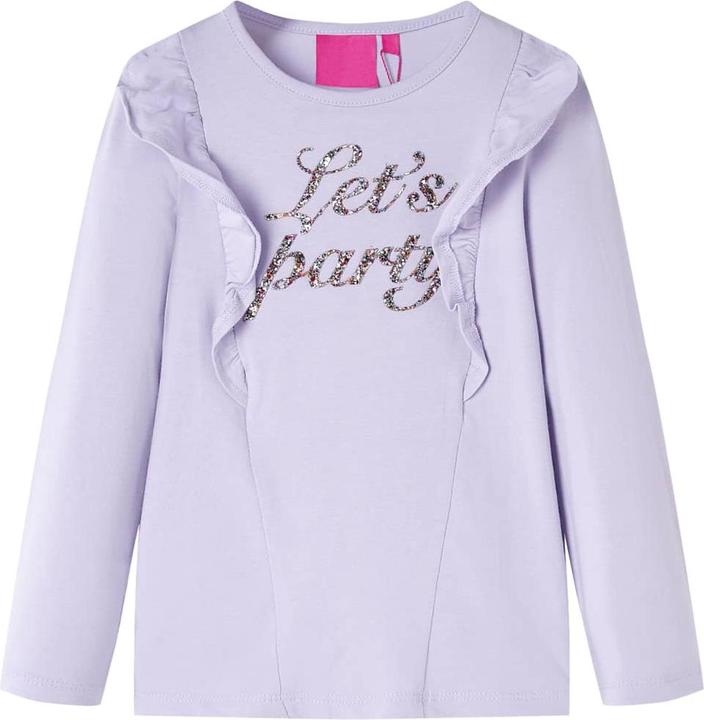 Actual product image VidaXL Children's long-sleeved shirt light lilac 104,Material: 95 % cotton. 5 (104)