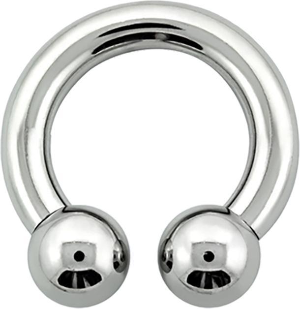 Star Piercing Circular Barbell Innengewinde silber mit zwei Kugeln (Titan G23, ohne Messing)