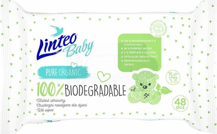 Actual product image Linteo Baby 100% Biodegradable (48 pcs) - Wet wipes (48 Piece)