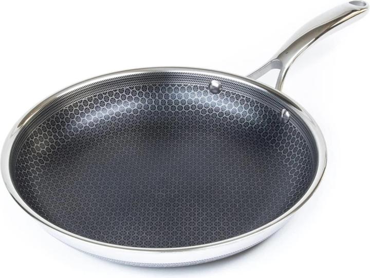 HexClad Padella in acciaio inox (25 cm, Padella per friggere, Acciaio inossidabile)