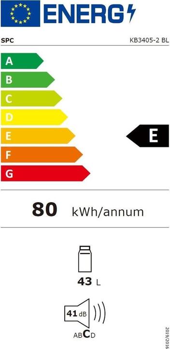 Label énergétique SPC KB3405-2 BL (43 l)