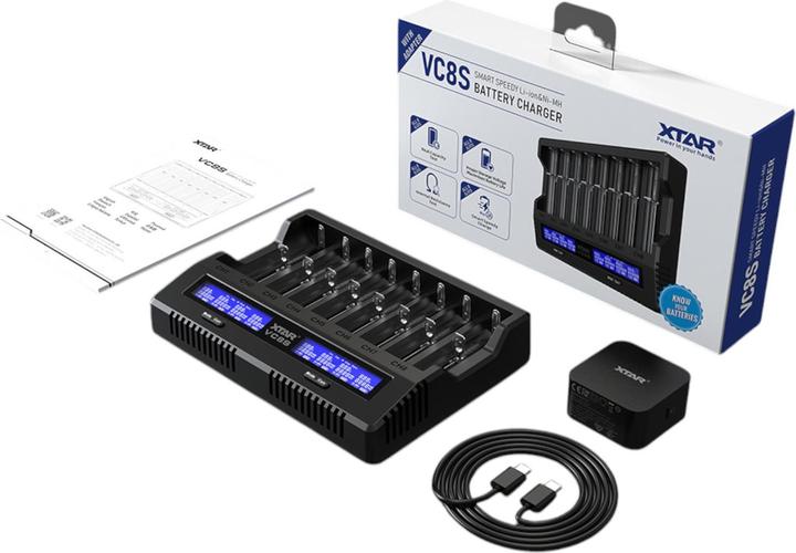 Immagine prodotto Xtar VC8S 8-Fach Li-ion/Ni-MH Ladegerät (C, A, D, AA, AAAA, AAA, Caricabatterie senza batteria)