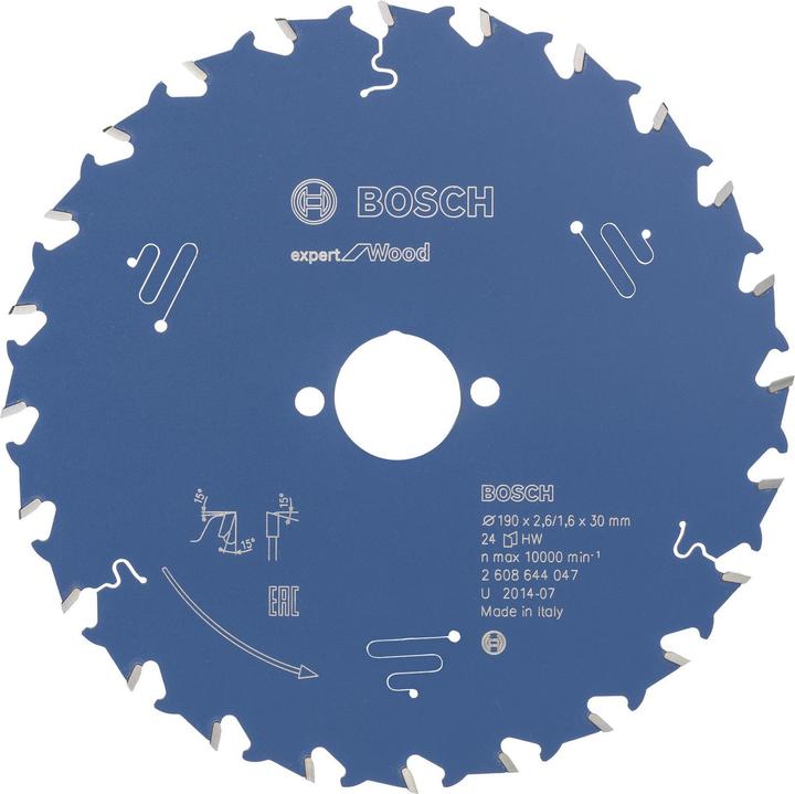 Bosch Professional Zubehör Circular saw blade Expert for Wood, 190 x 30 x 2.6 mm, 24