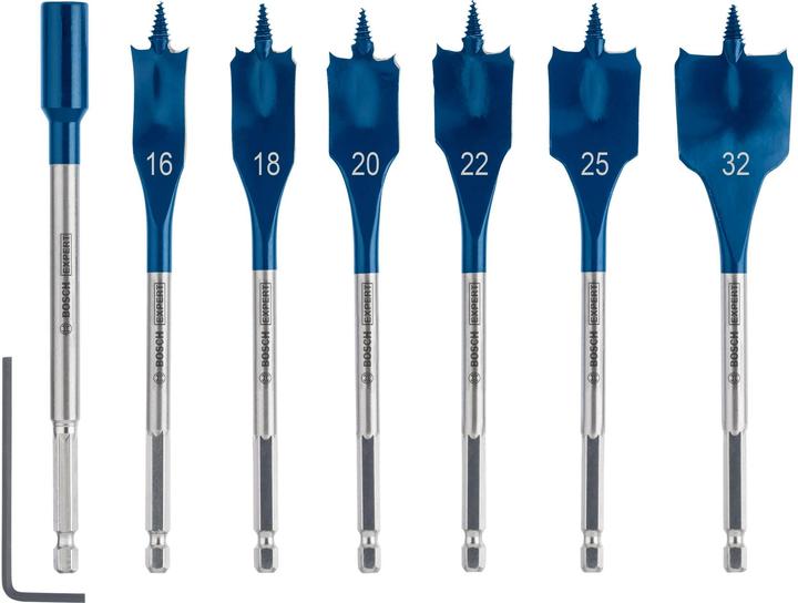Bosch Professional Zubehör Set di punte per fresatura piana EXPERT Self Cut Speed, 16/18/20/22/25/32 mm, 7 pezzi. (16, 18, 20, 22, 25, 32 mm)