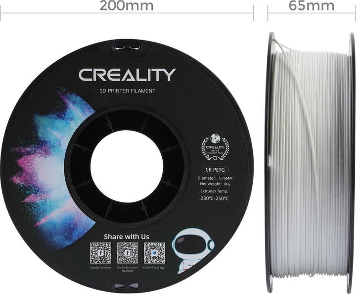 Actual product image Creality Filament (PETG, 1.75 mm, 1000 g, White)