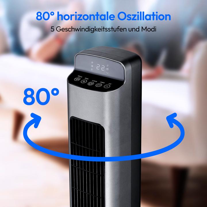 Produktbild Medion TURMVENTILATOR MD10809 5 Geschwindigkeitsstufen, 45 Watt Leistung, Touch-Bedienfeld, LED Display, in (50 dB)