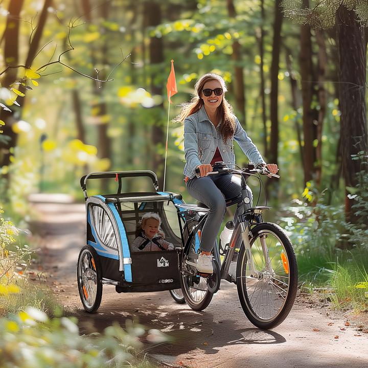 Image du produit Homcom Remorque de vélo pour enfants avec sac de rangement