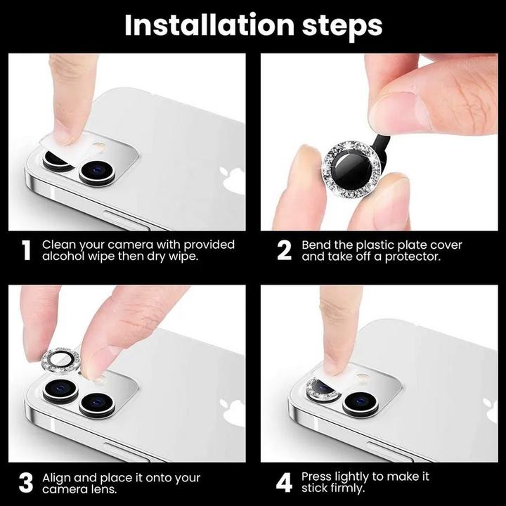 Immagine prodotto PhoneLook Anelli protettivi per obiettivi di fotocamere con diamanti scintillanti (Apple iPhone 12 Pro Max)