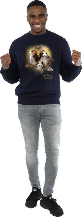 Actual product image Star Wars Mens The Last Jedi Porgs Brushed Sweatshirt (S)