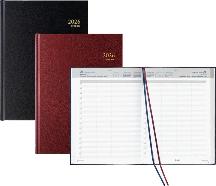 Image du produit Brepols Agenda Bremax 2 noir 1J/2P (A4, Allemand, Français, Anglais, Néerlandais)