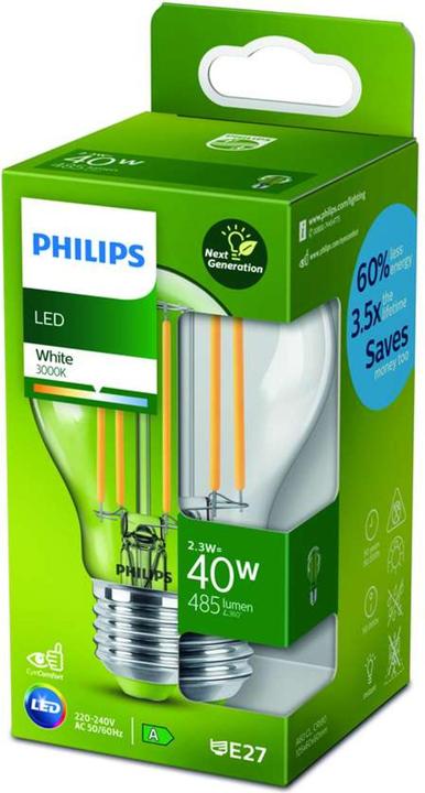 Productafbeelding Philips Lamp (E27, 2.30 W, 485 lm, 1 x, A)