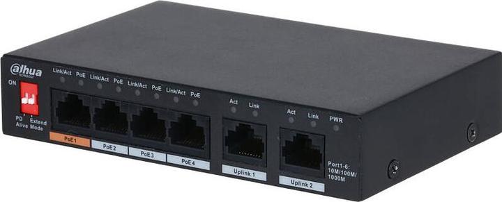 Produktbild Dahua PoE-Switch PFS3006-4GT-60-V2 unmanaged (6 Ports)