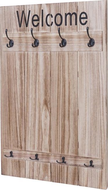 Image du produit Mendler Portemanteau mural Welcome, shabby look vintage, 91x60cm - marron naturel