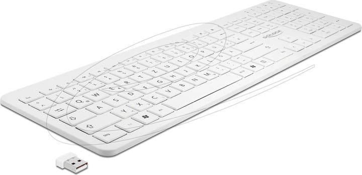 Delock USB Tastatur 2,4 GHz kabellos weiss (flach) (DE, Kabelgebunden)