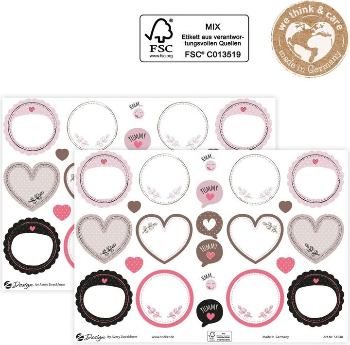 Actual product image Avery Motif Sticker A5 KITCHEN Labelling Labels