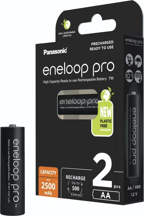 Image du produit Panasonic Piles rechargeables ENELOOP Pro BK-3HCDE (2 pcs, AA, 2500 mAh)