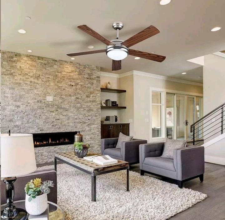 Actual product image V-TAC VT60525 15 W LED Ceiling Fan Remote Control 5 Reversible Bicolour Blades