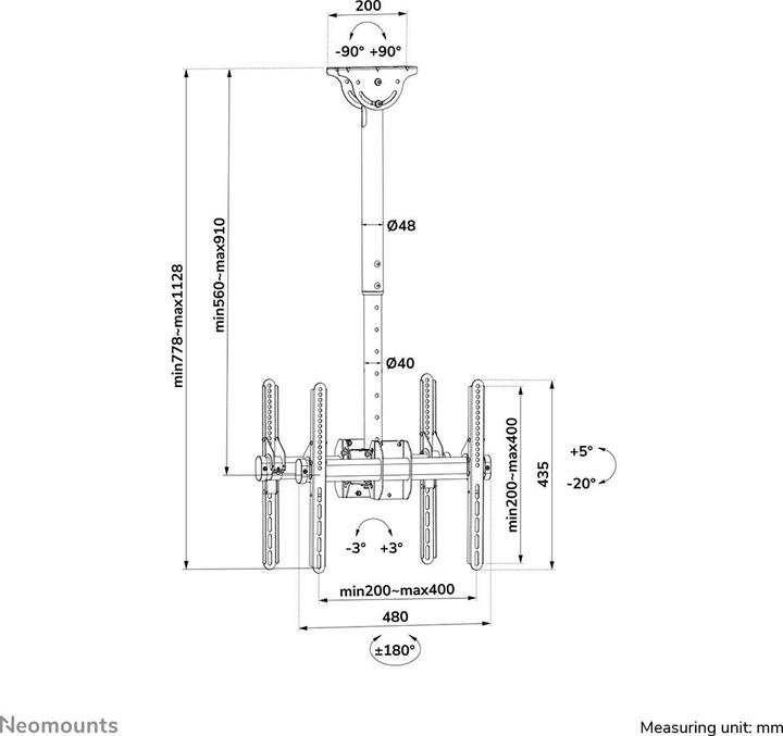 Produktbild Neomounts Ceiling mount (Decke, 60")