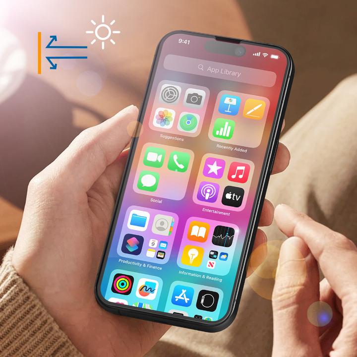 Actual product image Avizar GlareX Defender Screen Protector (1 Piece, Apple iPhone 16 Pro)