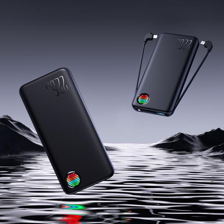 Actual product image Joyroom JR-L014 22.5W 10000mAh power bank with built-in USB-C / Lightning cables + USB-A - USB-C cab (10000 mAh, 12 W, 37 Wh)