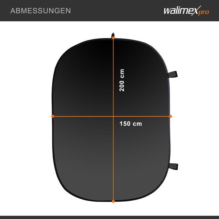 Produktbild Walimex Falthintergrund 150x200cm schwarz (150 cm, 200 cm)