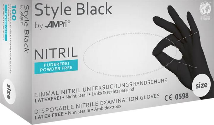 Produktbild Ampri Einmalhandschuhe Nitril schwarz Gr.S (S)