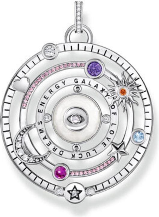 Produktbild Thomas Sabo Kettenanhänger Halbkugel mit Auge bunte Steine Silber geschwärzt (925er Silber, Emaille/Silber, Emaille)