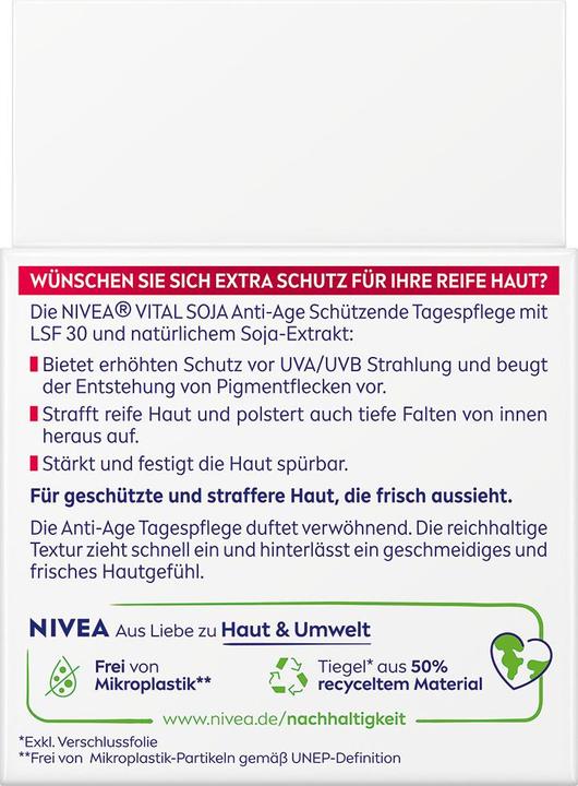 Actual product image NIVEA Vital Soy Protective Day Care SPF30 (50 ml, Day cream, SPF 30)