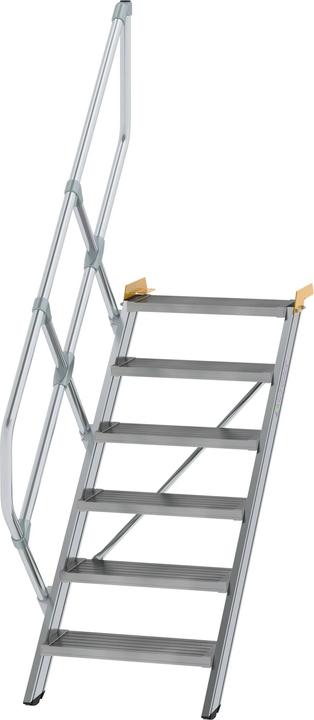 Produktbild Munk Treppe 45° Stufenbreite 600 mm 6 Stufen Aluminium geriffelt (Trittleiter, 138 cm)