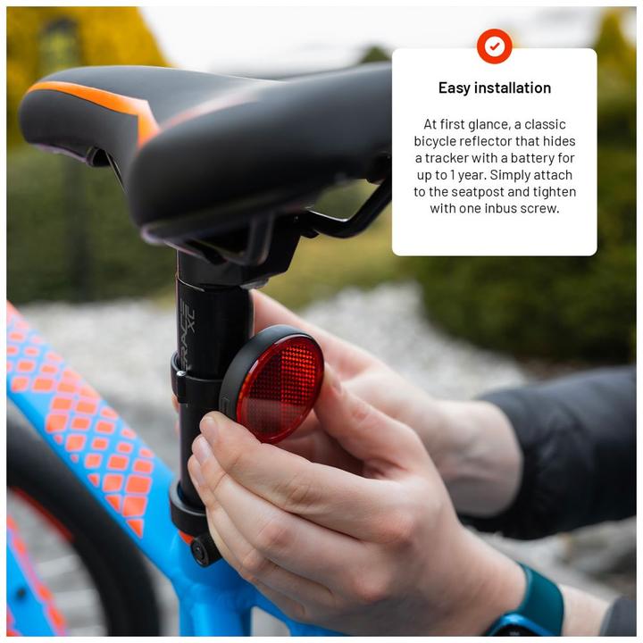 Productafbeelding Fixed Tag Reflector met Vind mijn steun - Zwart (Optimus Zwart)