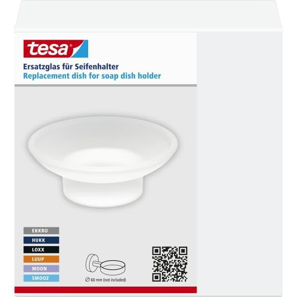 Immagine prodotto tesa Porta sapone di ricambio in vetro con soluzione adesiva senza forare