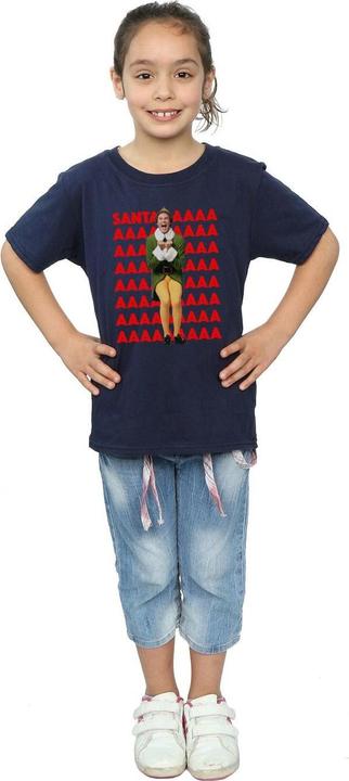 Actual product image Elf Girls Buddy Santa Scream Cotton T-Shirt (152, 158)