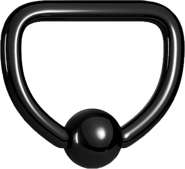 Actual product image Star Piercing Micro Ball Closure Ring black D (Surgical steel 316L, without brass)