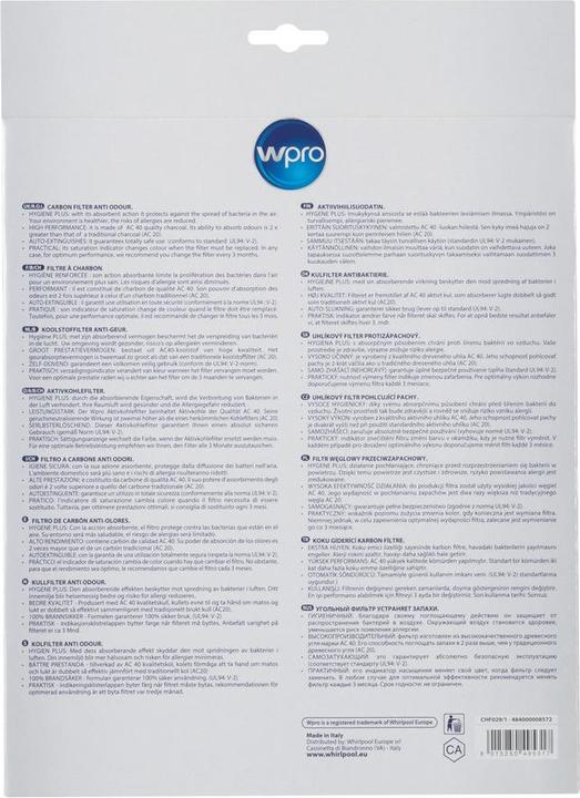 Image du produit WPRO 2x filtre à charbon actif type 29 484000008572, 481249038013, AMC912