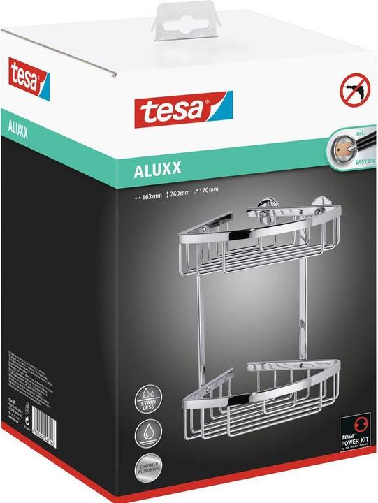 Actual product image tesa ALUXX shower tray incl. adhesive solution without drilling (18 x 18 x 26.5 cm)