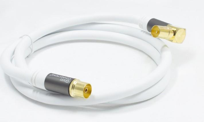 Image du produit Good Connections Câble d'antenne SAT SmartFLEX, IEC/coax mâle coudé vers femelle, plaqué or, quadruple blindage (Câble d'antenne)