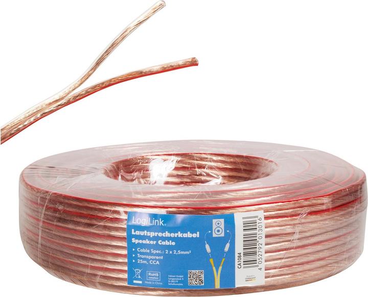 Immagine prodotto LogiLink CA Cavo per altoparlanti (25 m, 2.50 mm².)